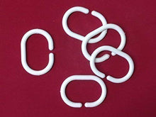 Load image into Gallery viewer, The Home Fusion Company 18 X White Shower Curtain Rings Hooks Hangers Loops Plastic C Shape Bathroom Bath
