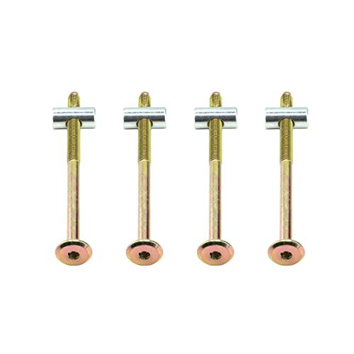 The Bed Slats Company M6 x 14mm Cross Dowels Barrel Nuts with 120mm Furniture Connecting Bolts for Bunk Beds Cots - Set of 4
