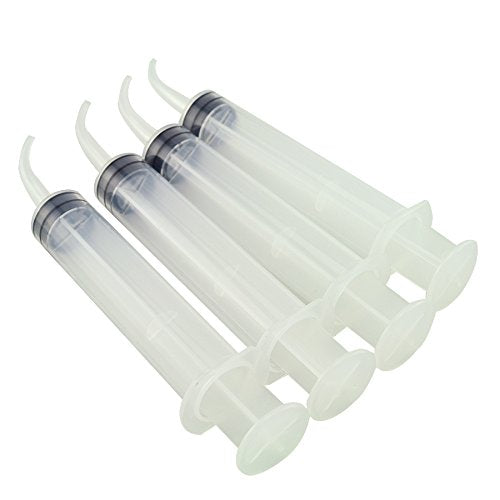 Denshine 4 PACK Disposable Dental Irrigation Syringe With Curved Tip 12CC