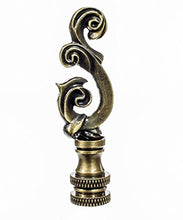 Load image into Gallery viewer, Ornate Scroll Finial Antique Metal 2&quot;h
