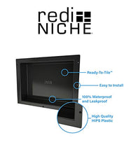 Load image into Gallery viewer, Redi Niche Single Recessed Shower Shelf â?? Black, One Inner Shelf, 16 Inch Width X 14 Inch Height X
