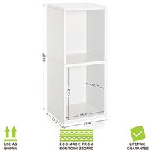 Load image into Gallery viewer, Way Basics Eco 2 Shelf Narrow Bookcase and Storage Unit, White (Tool-Free Assembly and Uniquely Crafted from Sustainable Non Toxic zBoard paperboard)
