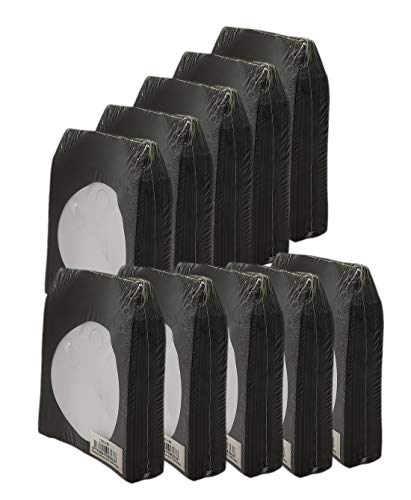 BestDuplicator Black Cd/DVD Paper Media Sleeves Envelopes with Flap and Clear Window (1000 Sleeves)