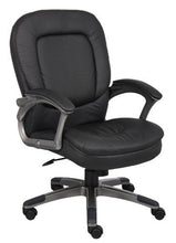 Load image into Gallery viewer, Boss Office Products Executive Mid Back Pillow Top Chair with Headrest in Black
