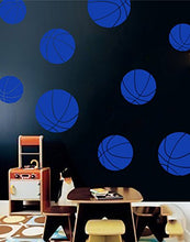 Load image into Gallery viewer, Boys Room Basketball Wall Decals - Room Decor for Kids Removable Sports Stickers [Set of 9] (Dark Blue, 30x30 inches)
