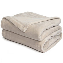 Load image into Gallery viewer, Effortless Bedding Oversized Plush Semi-Fitted Bed Blanket (Queen, Sand Shell)
