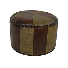 Load image into Gallery viewer, Mixed Patch Work Mini Round Faux Leather Stool YWLF-2526-MX by International Caravan
