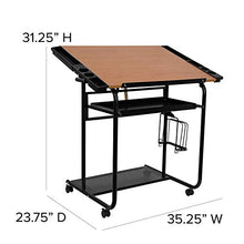 Load image into Gallery viewer, Flash Furniture Adjustable Drawing and Drafting Table with Black Frame and Dual Wheel Casters
