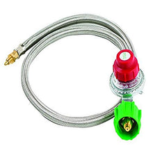 Load image into Gallery viewer, Bayou Classic M5HPR, 0-5 PSI Adjustable Regulator with Stainless Braided Hose
