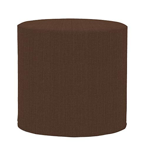Howard Elliott No Tip Cylinder Ottoman With Cover, Sterling Chocolate