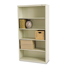 Load image into Gallery viewer, Tennsco B66py Metal Bookcase, Five-Shelf, 34-1/2W X 13-1/2D X 66H, Putty

