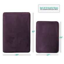 Load image into Gallery viewer, Clara Clark Memory Foam Bath Mat Sets 2 Piece - Non Slip, Absorbent, Soft Bath Rug Set - Fast Drying Washable Bath Mat -, Purple - Large and Small Sizes
