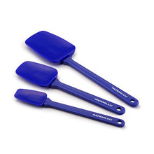 Load image into Gallery viewer, Rachael Ray Tools &amp; Gadgets 3-Piece Silicone Spoonula Set, Blue - 51204
