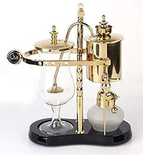 Load image into Gallery viewer, Diguo Belgian/Belgium Family Balance Siphon/Syphon Coffee Maker. Elegant Double Ridged Fulcrum with Tee handle (Classic Gold)
