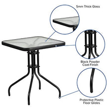 Load image into Gallery viewer, Flash Furniture 23.5&#39;&#39; Square Tempered Glass Metal Table
