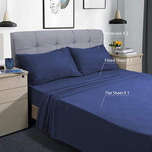 Load image into Gallery viewer, HOMEIDEAS 4 Piece Bed Sheet Set (Full, Navy Blue) 100% Brushed Microfiber 1800 Bedding Sheets - Deep Pockets
