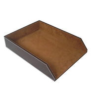 KINGFOM PU Leather Collection Letter Tray, Document Desk Organizer, Letter Size (1 tray-brown)
