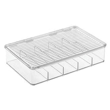 Load image into Gallery viewer, mDesign Plastic Rectangular Stackable Eye Glass Storage Organizer Holder Box for Sunglasses, Reading Glasses, Fashion Eye Wear, Accessories - 5 Sections, Hinged Lid - Clear
