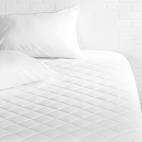 Amazon Basics Hypoallergenic Quilted Mattress Topper Pad Cover - 18 Inch Deep, King