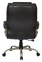 Load image into Gallery viewer, Office Star ECH Series Executive Big and Tall Chair with Built-in Lumbar Support and Padded Loop Arms, Up to 350 Pounds, Espresso with Cocoa Coated Accents
