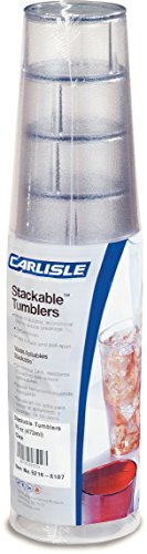 Carlisle 5216-8107 BPA Free Plastic Stackable Tumbler, 16 oz., Clear (Pack of 6)
