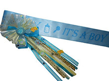Load image into Gallery viewer, Blue It&#39;s a Boy Sash and It&#39;s a Boy Corsage Baby Shower Ribbon
