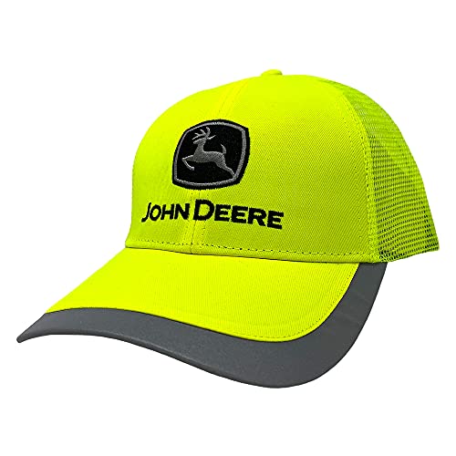 John Deere Men's High Visibility Yellow Cap with Reflective Trim