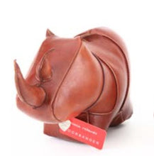 Load image into Gallery viewer, Monica Richards of London - Doorstop - Rhino - Brown Leather
