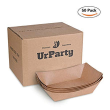 Load image into Gallery viewer, URPARTY -  Premium Brown Disposable Paper Food Serving Tray - 2.5 lb capacity - Heavy Duty - Large 50 pcs
