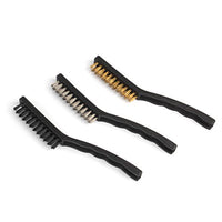 9Wire Brush Set For Cleaning Welding Slag, Rust and Outdoor Grills. Includes Brass, Nylon, Stainless Steel