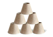 Load image into Gallery viewer, Urbanest Pure Linen Chandelier Lamp Shades, 6-inch, Hardback Clip On, Oatmeal(Set of 6)
