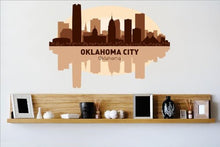 Load image into Gallery viewer, Decals - Oklahoma City OK Skyline City View Beautiful Scene Landmarks, Buildings &amp; Water Picture Art Mural Size 24 Inches X 48 Inches - Vinyl Wall Sticker - 22 Colors Available
