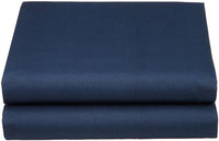 Cathay Luxury Silky Soft Polyester Single Fitted Sheet, Full Size, Navy Blue