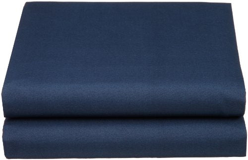 Cathay Luxury Silky Soft Polyester Single Fitted Sheet, Full Size, Navy Blue