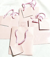 Small Pink Gift Bags with Gift Tags - Solid Color (4 Bags)
