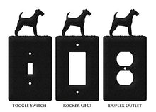 Load image into Gallery viewer, SWEN Products Irish Wire Fox Terrier Metal Wall Plate Cover (Double Rocker, Black)
