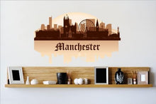 Load image into Gallery viewer, Decals - Manchester Skyline City View Beautiful Scene Landmarks, Buildings &amp; Water Bedroom Bathroom Living Room Picture Art Mural Size 24 Inches X 48 Inches - Vinyl Wall Sticker - 22 Colors Available
