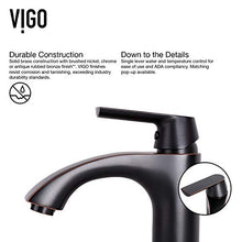 Load image into Gallery viewer, VIGO VGT894 16.5&quot; L -16.5&quot; W -12.38&quot; H Handmade Countertop Glass Round Vessel Bathroom Sink Set in Iridescent Finish with Antique Rubbed Bronze Single-Handle Single Hole Faucet and Pop Up Drain

