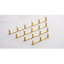 Load image into Gallery viewer, Beelee Brass Towel Hook Rail/Rack with 4 Hooks Wall Mount Entryway Storage Organizer, Polished Gold

