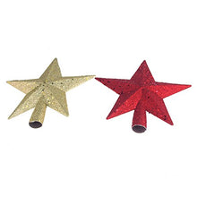 Load image into Gallery viewer, Homeford Gold and Red Glitter Christmas Topper, 8-inch, 2 Piece
