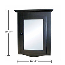 Load image into Gallery viewer, Renovators Supply Manufacturing Black Medicine Cabinets 27 1/8 in. x 20 1/8 in. Wooden Corner Bathroom Wall Medicine Cabinet with Recessed Mirror and Mounting Hardware

