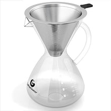 Load image into Gallery viewer, Coffee Gator Paperless Pour Over Coffee Dripper Brewer, 27oz, Clear
