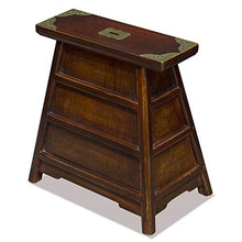 Load image into Gallery viewer, ChinaFurnitureOnline Dark Brown Elmwood Chinese Barber&#39;s Bench with 3 Drawers
