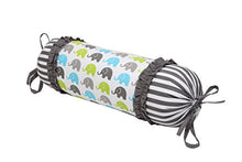 Load image into Gallery viewer, Bacati - Elephants Aqua/Lime/Grey Neck Roll
