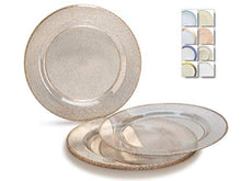 Load image into Gallery viewer, &quot; OCCASIONS&quot; 120 Plates Pack, Heavyweight Disposable Wedding Party Plastic Plates (7.5&#39;&#39; Appetizer/Dessert Plate, Seasons in Clear with Gold Glitter)
