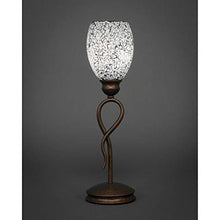 Load image into Gallery viewer, Toltec Lighting 35-BRZ-4165 Leaf - 5&quot; One Light Mini Table Lamp, Bronze Finish with Black Fusion Glass
