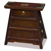 Load image into Gallery viewer, ChinaFurnitureOnline Dark Brown Elmwood Chinese Barber&#39;s Bench with 3 Drawers
