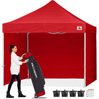 ABCCANOPY Ez Pop Up Canopy Tent with Sidewalls Commercial -Series, Red
