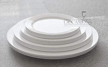 Load image into Gallery viewer, &quot; OCCASIONS &quot; 50 Plates Pack, Heavyweight Premium Disposable Plastic Plates Set (25 x 10.5&#39;&#39; Dinner + 25 x 6.25&#39;&#39; Cake plates) (Plain White)
