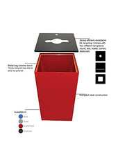 Load image into Gallery viewer, Witt Industries 32GC04-SC GeoCube Recycling Receptacle with Combination Slot/Round Opening, Steel, 32 gal, Scarlet
